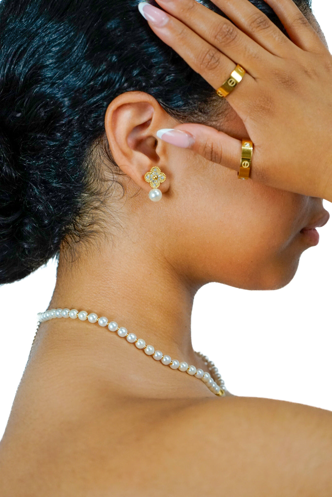 Pendientes De Flor Con perla